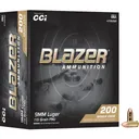 CCI Blazer Brass 9mm 115gr FMJ Bulk Ammo, 200rd - CCI