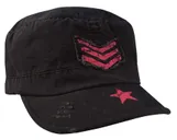 Rothco Womens Vintage Stripes Stars Adjustable Fatigue Cap - Black - Rothco