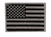 Rothco Mini Us Flag Patch With Hook Back - Black - Silver - Rothco