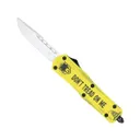 CobraTec Knives FS-3 Don't Tread On Me Medium OTF Drop Point Knife, Yellow - MDTOMFS-3DNS - CobraTec Knives