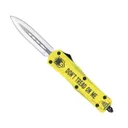 CobraTec Knives FS-3 Don't Tread On Me Medium OTF Knife Dagger, Yellow - MDTOMFS-3DAGNS - CobraTec Knives