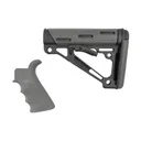 Hogue Overmolded Beavertail Grip and Collapsible Buttstock Kit for AR-15/M16, Slate Gray - 15556 - Hogue