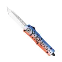 CobraTec Knives FS-3 Fishing Lure Medium OTF Knife Tanto, Blue - MFLBLUFS-3TNS - CobraTec Knives