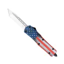 CobraTec Knives FS-3 American Flag Medium OTF Knife Tanto - MCUSAFS-3TNS - CobraTec Knives