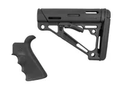 Hogue AR-15/M-16 Kit - Finger Groove Beavertail Grip and OM Collapsible Buttstock - Mil-Spec - BLK - Hogue