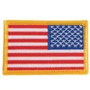 Rothco Iron On - Sew On Embroidered Us Flag Patch With Yellow Border, Orientation Reverse - Rothco