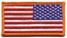Rothco American Flag Patch - Hook Back, Red White Blue With Yellow Border, Orientation Reverse - Rothco