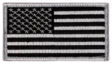 Rothco American Flag Patch - Hook Back, Black - Silver, Orientation Normal - Rothco
