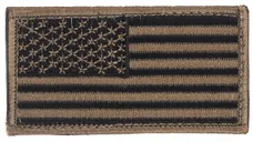 Rothco American Flag Patch - Hook Back, Black - Khaki, Orientation Normal - Rothco