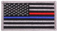 Rothco Thin Blue Line - Thin Red Line Us Flag Patch - Hook Back - Rothco
