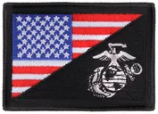 Rothco Us Flag - Usmc Eagle, Globe And Anchor Morale Patch, Red - White - Blue - Rothco