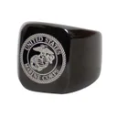 Rothco Stainless Steel Usmc Eagle, Globe And Anchor Ring - Black, Ring Size 10 - Rothco