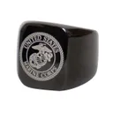 Rothco Stainless Steel Usmc Eagle, Globe And Anchor Ring - Black, Ring Size 9 - Rothco