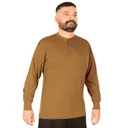 Rothco Long Sleeve Henley T-Shirt - Work Brown, 3X-Large - Rothco