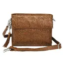 Gun Toten Mamas Tooled Cowhide Handbag Tan - Gun Tote'n Mamas