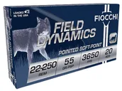 Fiocchi Shooting Dynamics 55 gr Pointed Soft Point Interlock BT .25-250 Rem Ammo, 20/box - 22250B - Fiocchi