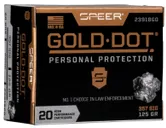 Speer Gold Dot 125 gr Hollow Point .357 Sig Ammo, 20/box - 23918GD - Speer
