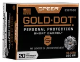 Speer Gold Dot Short Barrel 230 gr Hollow Point .45 Auto Ammo, 20/box - 23975GD - Speer