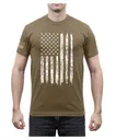 Rothco Distressed Us Flag Athletic Fit T-Shirt - Coyote Brown, 3X-Large - Rothco