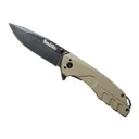 Smiths Products Battleplan Folding Knife Drop Point Desert Tan - Durable, Lightweight and Reliable Handle - 50995 - Smith Enterprise