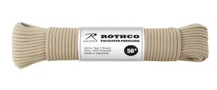 Rothco 550Lb Type III Polyester Paracord - Tan, 50 - Rothco