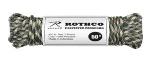 Rothco 550Lb Type III Polyester Paracord - Woodland Camo, 50 - Rothco