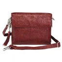 Gun Toten Mamas Tooled Cowhide Handbag Black Cherry - Gun Tote'n Mamas