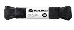 Rothco 550Lb Type III Polyester Paracord - Black, 100 - Rothco