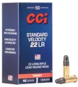 CCI .22 LR 40 Grain Lead Round Nose Standard Velocity Ammunition, 50 Round Box  0035 - CCI