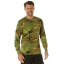 Rothco Long Sleeve Vintage T-Shirt - Woodland Camo, Small - Rothco
