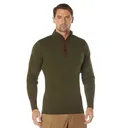Rothco 3-Button Sweater With Suede Accents - Olive Drab, 2X-Large - Rothco