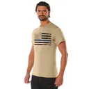Rothco Thin Blue Line T-Shirt - Desert Sand W- Black Flag, X-Large - Rothco