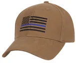 Rothco Thin Blue Line Flag Low Profile Cap - Coyote Brown - Rothco