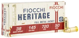 Fiocchi 38 S&W Short 145gr FMJ Ammunition 50rds - 38SWSHA - Fiocchi
