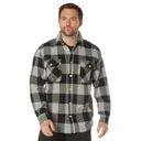 Rothco Extra Heavyweight Buffalo Plaid Flannel Shirt - Grey Plaid, 5X-Large - Rothco
