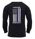 Rothco Thin Blue Line Honor And Respect Long Sleeve T-Shirt - 2X-Large - Rothco