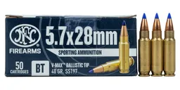 FNH 5.7x28 mm 40gr V-MAX 50 Rounds Ammunition - SS197SR - Fnh
