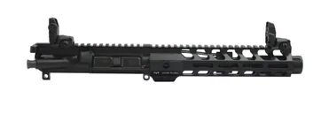 PSA 7" 5.56 NATO 1/7 Nitride 9" Lightweight M-Lok Freedom Upper With Fluted Flash Can, BCG, CH, & MBUS Sight Set - 516447329 - Palmetto State Armory