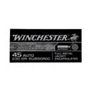 Winchester .45 Auto/ACP 230gr FMJ Super Suppressed Ammo, 50 Rounds - SUP45 - Winchester