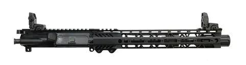 PSA 10.5" Carbine-Length 5.56 NATO 1/7 Nitride 12" Slant M-lok Upper - With BCG, CH, & MBUS Sight Set - 5165449684 - Palmetto State Armory