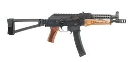 PSA AK-V 9mm Triangle Folder Pistol with Cheese Grater Upper Hand Guard, Nutmeg - Palmetto State Armory