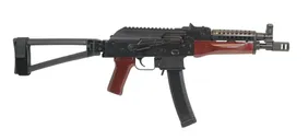 PSA AK-V 9mm Triangle Folder with Cheese Grater Upper Hand Guard Pistol, Redwood - Palmetto State Armory