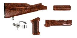 PSA AK Imitation "Bakelite" Furniture Set w/ PSA Custom AK-47 Enhanced Polished Nickel Boron Fire Control Group - Palmetto State Armory