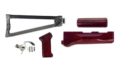 PSA AK Redwood Furniture Set and Folding Stock w/ PSA Custom AK-47 Enhanced Polished Nickel Boron Fire Control Group - Palmetto State Armory