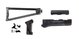 PSA AK Black Satin Furniture set and Folding Stock w/ PSAK-47 Premium Single Hook Semi-Auto Fire Control Group - Palmetto State Armory