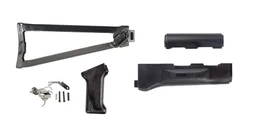PSA AK Black Satin Furniture set and Folding Stock w/ PSA Custom AK-47 Enhanced Polished Nickel Boron Fire Control Group - Palmetto State Armory