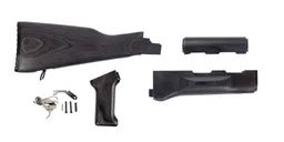 PSA AK Black Satin Furniture set w/ PSA Custom AK-47 Enhanced Polished Nickel Boron Fire Control Group - Palmetto State Armory