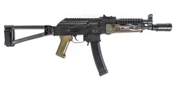 PSA AK-V 9mm Triangle Folding Pistol with Cheese Grater Upper Hand Guard and Linear Comp Flash Can, "Voodoo" - Palmetto State Armory