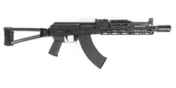 PSA AK-47 GF3 "American Bastard" Pistol with 12.7" 1/2x28 Thread Barrel, JL Billet Extended Rail, and Linear Comp Flash Can - Palmetto State Armory