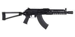 PSA AK-104 Triangle Side Folding Pistol with Triangle Brace, PSA-SLR SOLO 9.45" Rail, ALG Trigger, Hinged Dust Cover, and Linear Comp - Palmetto State Armory